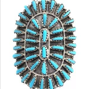 Navajo Turquoise Needlepoint Sterling Silver Ring Size 10 Violet Begay Navajo Turquoise Needlepoint Sterling Silver Ring Size 10 Violet Begay